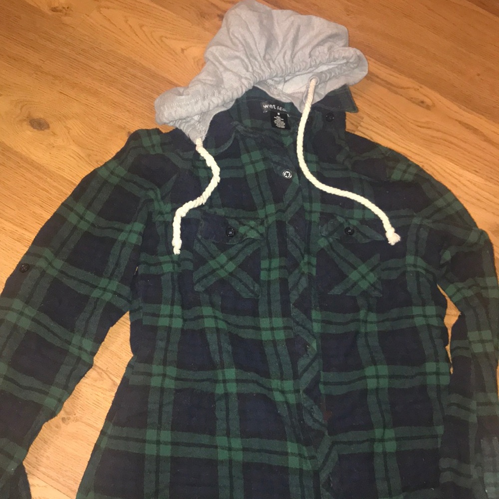 button down shirt with hoodie